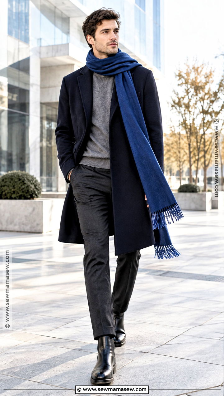 Mens Long Scarf and Overcoat Outfit - 15 fall 2026 mens fashion trends