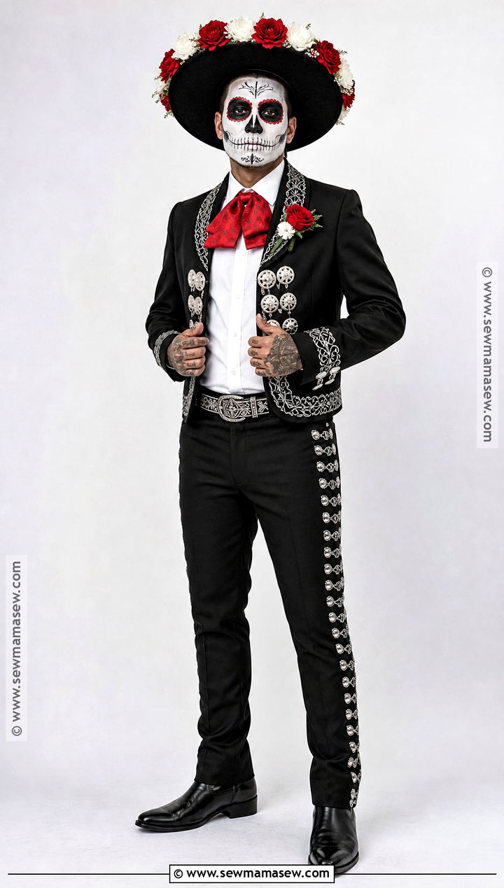 Mens Mariachi Inspired Catrin Outfit - 35 day of the dead outfit ideas