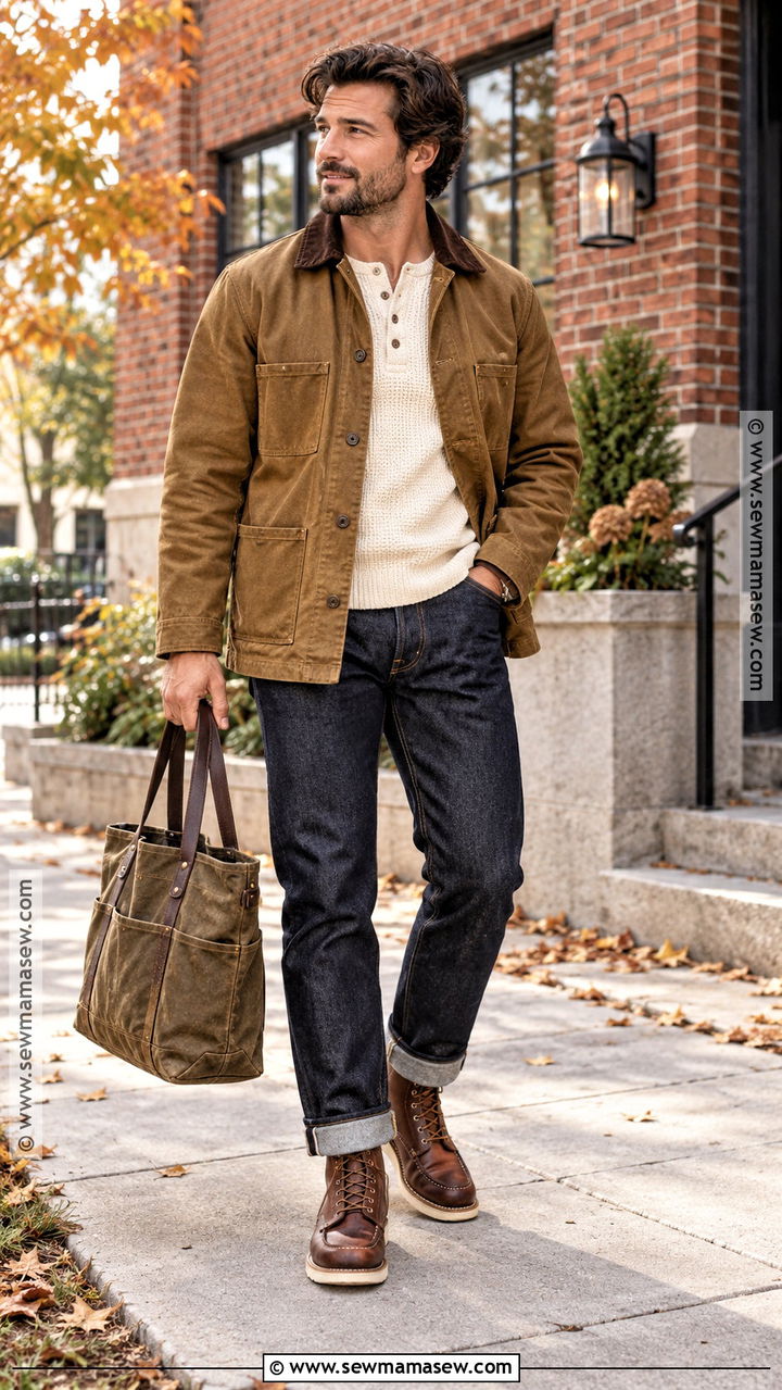 Mens Moc Toe Boots With Raw Denim - 20 men fall shoes