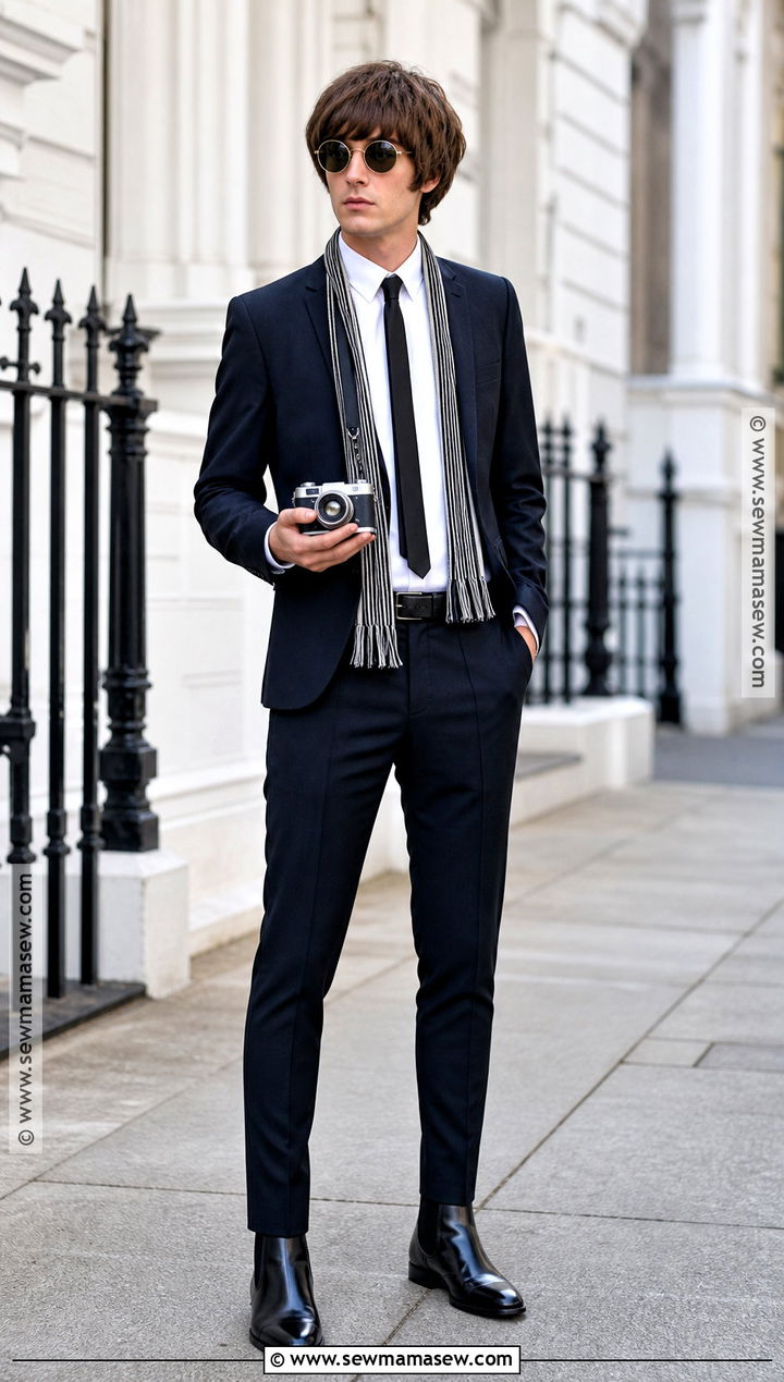 Mens Mod Costume With Slim Suit - 30 60s halloween costume ideas