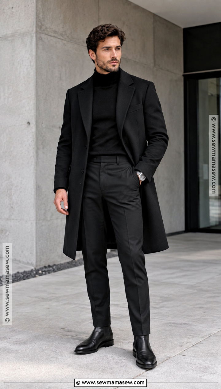 Mens Monochrome Black Engagement Outfit - 15 Fall Engagement Outfits for Men