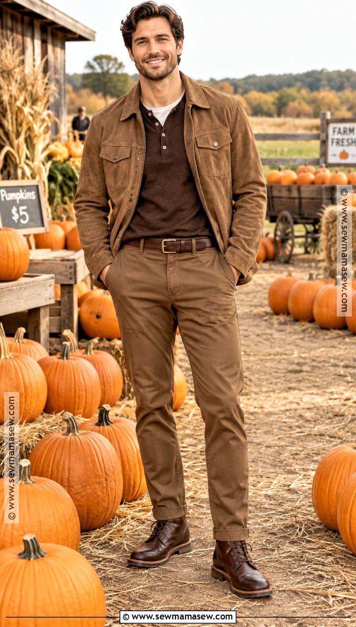Mens Monochrome Brown Pumpkin Patch Outfit - 20 men pumpkin patch outfit ideas