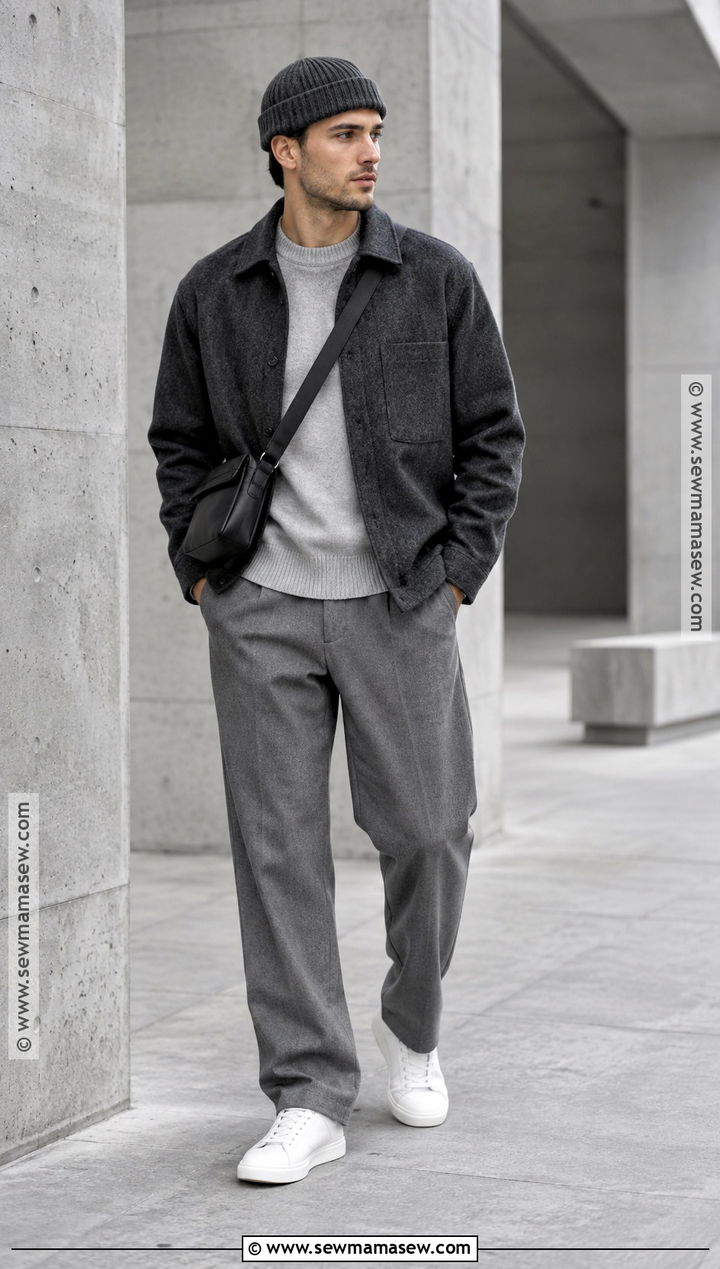 Mens Monochrome Gray Autumn Outfit - 25 mens clothing styles casual outfits for men autumn 2026