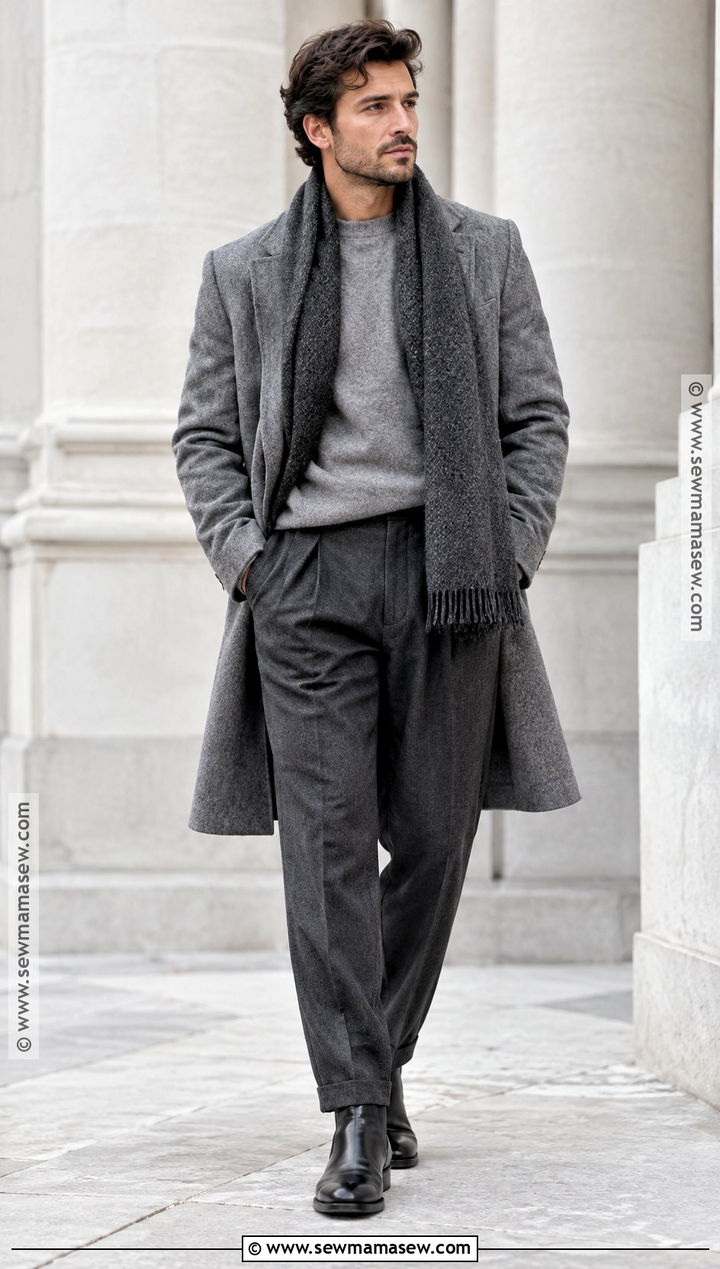 Mens Monochrome Gray Fall Outfit - 15 2026 Fall Fashion Trends for Men