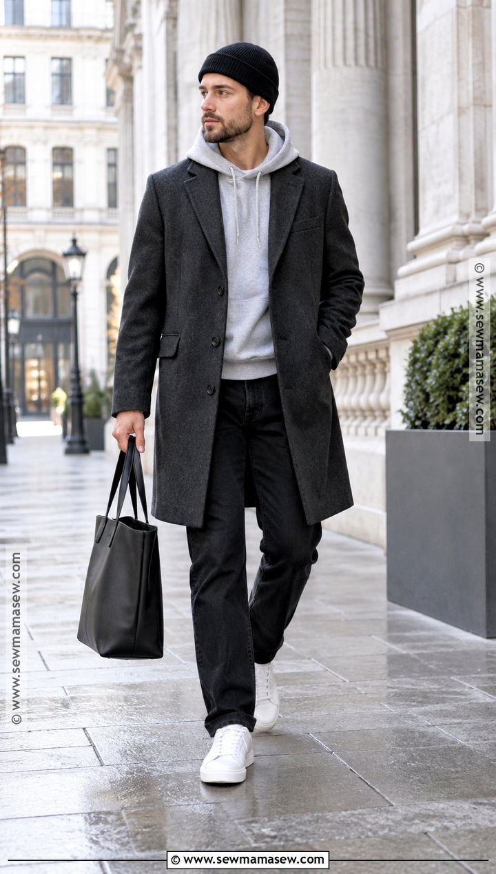 Mens Overcoat and Hoodie Fall Outfit - 20 men fall fits
