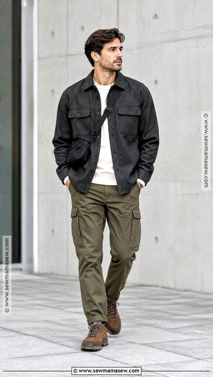 Mens Overshirt and Cargo Pants Outfit - 25 mens fall fashion ideas
