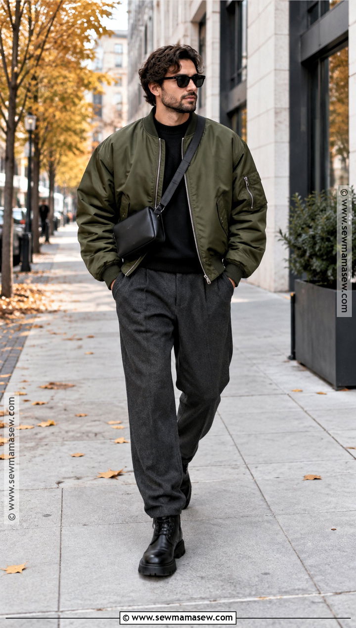 Mens Oversized Bomber Jacket Outfit - 15 fall 2026 mens fashion trends