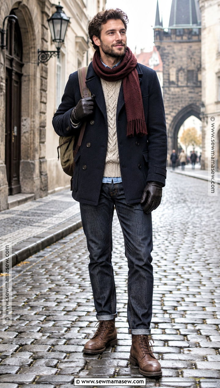 Mens Peacoat Prague Fall Outfit - 15 Mens Europe Fall Outfits
