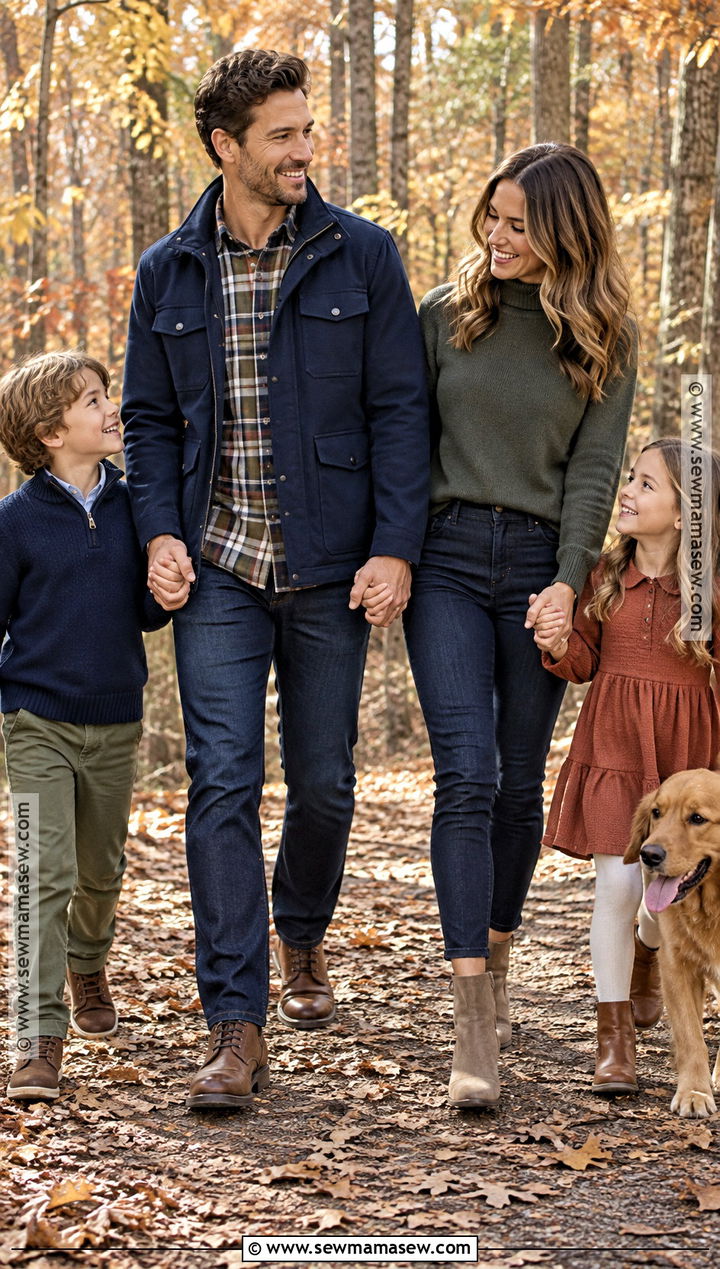 Mens Plaid Flannel With Dark Denim - 15 mens fall family photo outfit ideas