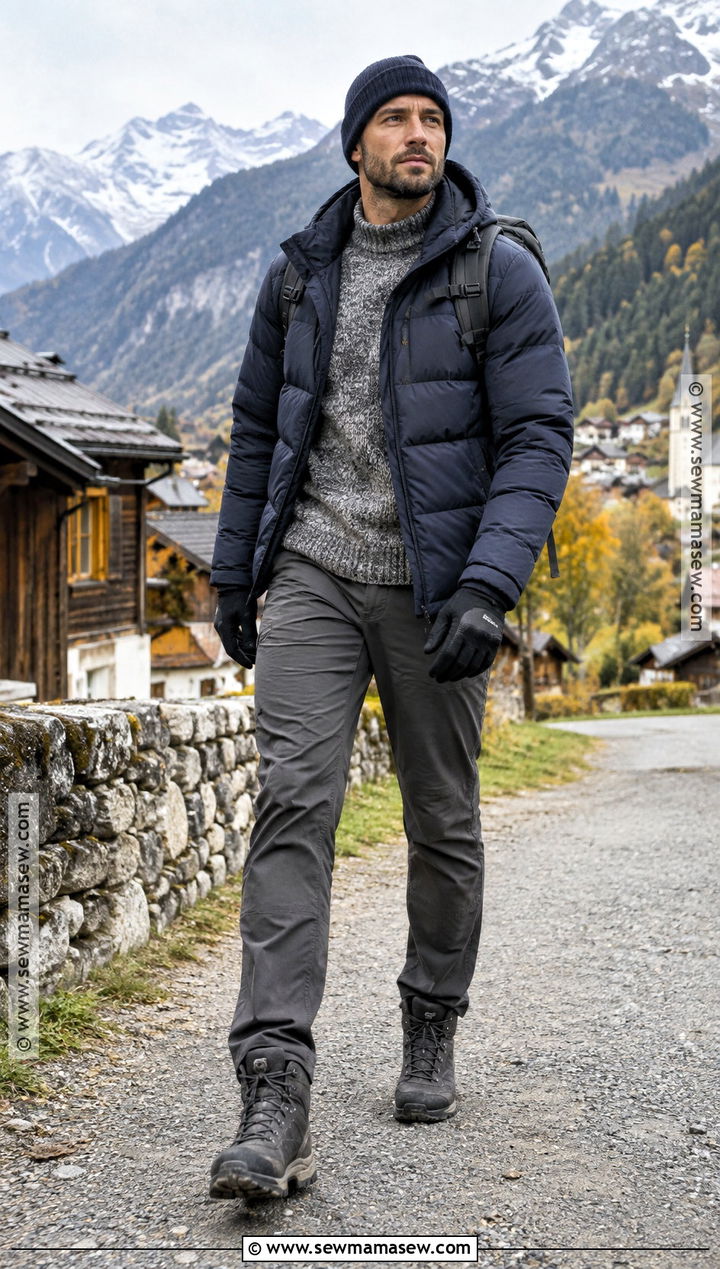 Mens Puffer Jacket Swiss Fall Outfit - 15 Mens Europe Fall Outfits