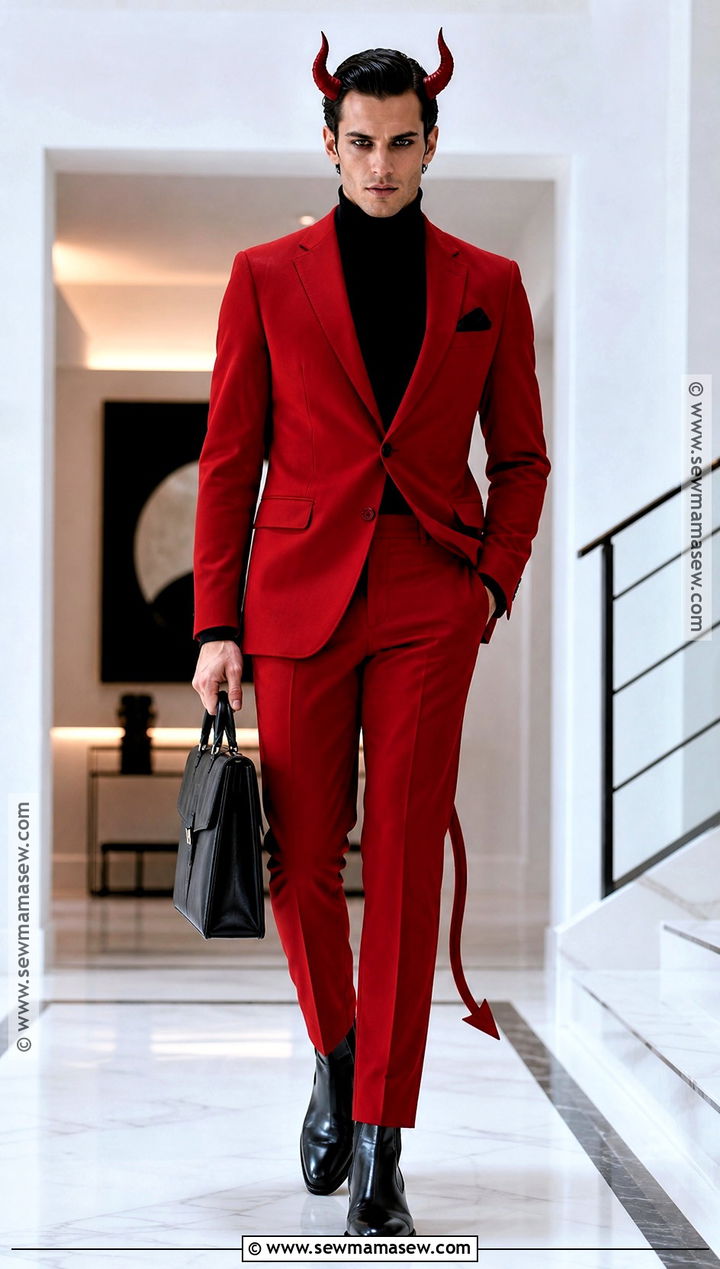 Mens Red Devil Costume With Red Suit - 30 Red Devil Halloween Costume Ideas