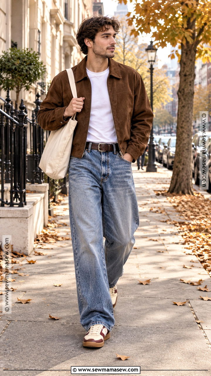 Mens Retro Sneakers With Wide Leg Jeans - 20 men fall shoes