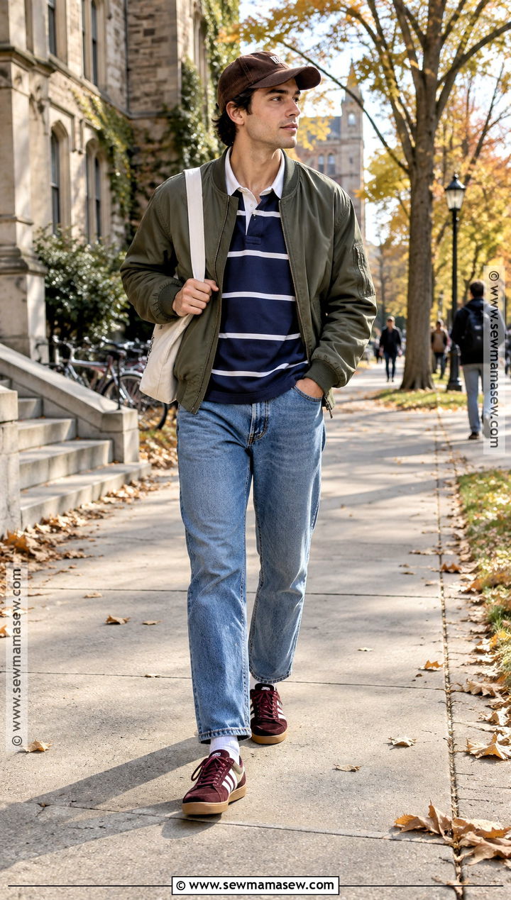 Mens Retro Sneakers and Straight Jeans Outfit - 15 Fall Outfits 2026 Trends for Men