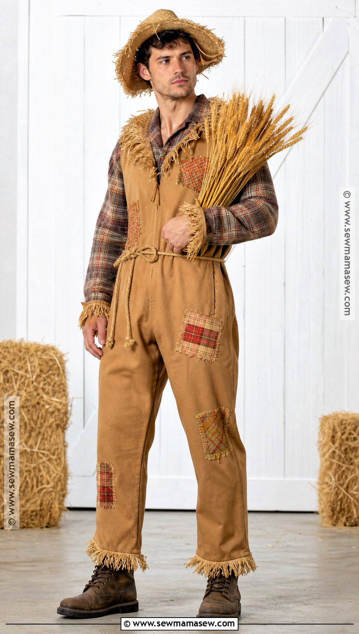 Mens Scarecrow Costume With Coveralls - 50 scarecrow costume ideas