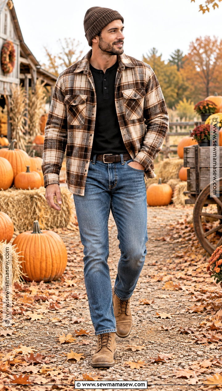 Mens Shacket Pumpkin Patch Outfit - 20 men pumpkin patch outfit ideas