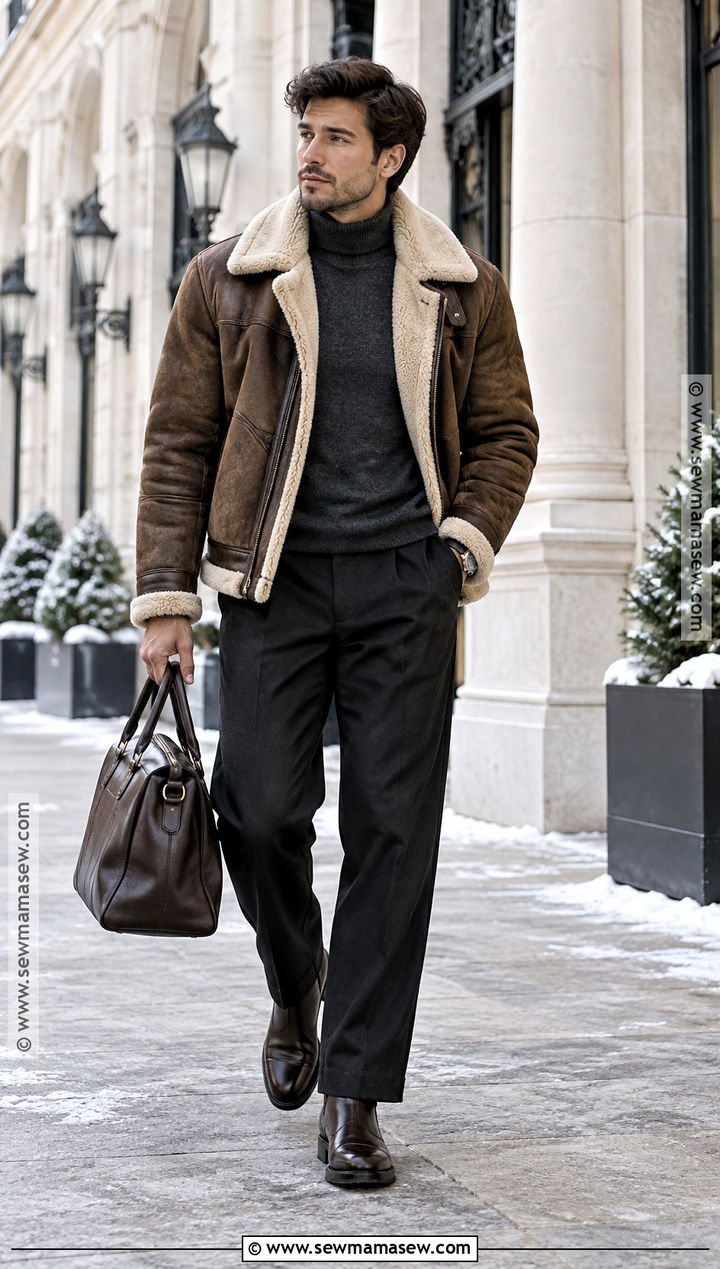 Mens Shearling Jacket Fall Outfit - 25 mens outfits fall