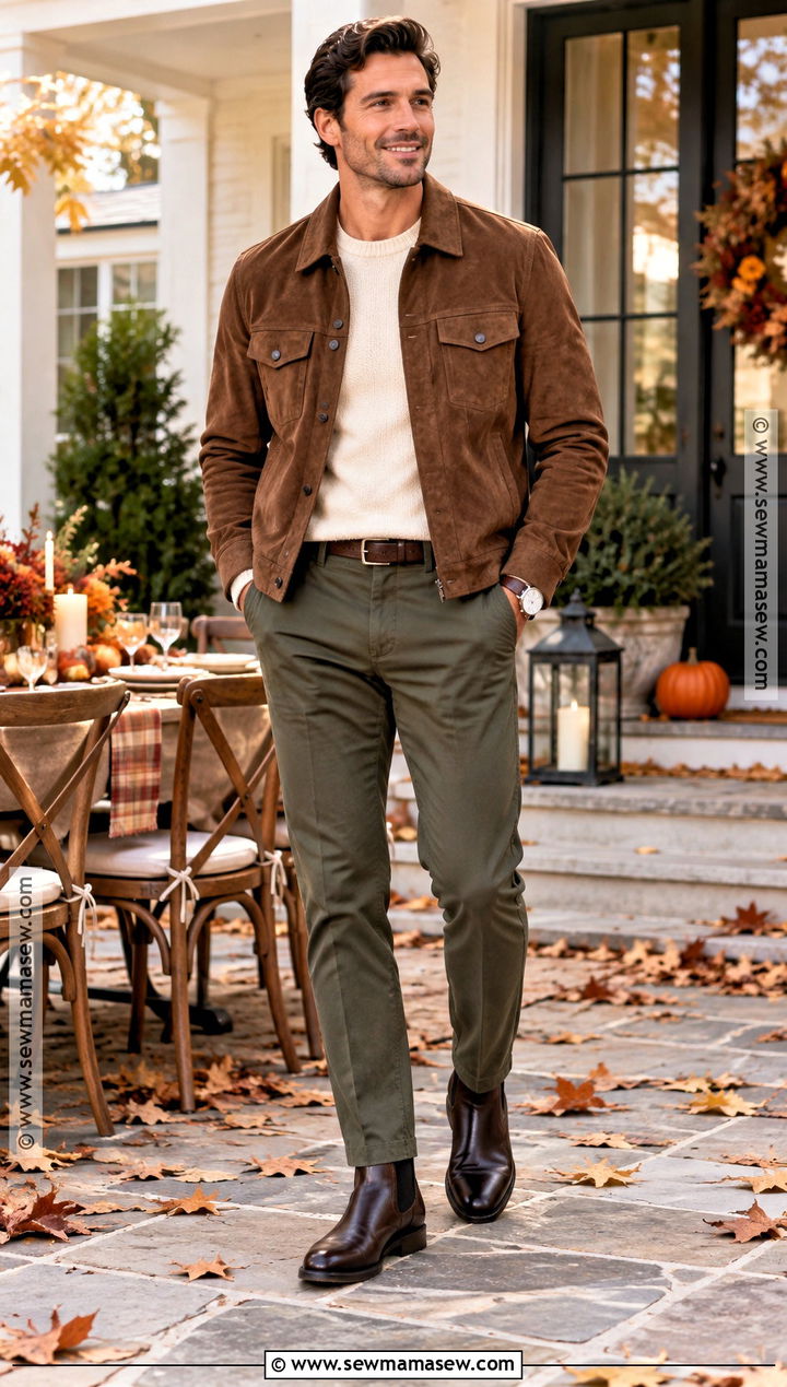Mens Suede Jacket Thanksgiving Outfit - 25 Men Thanksgiving Outfit Ideas
