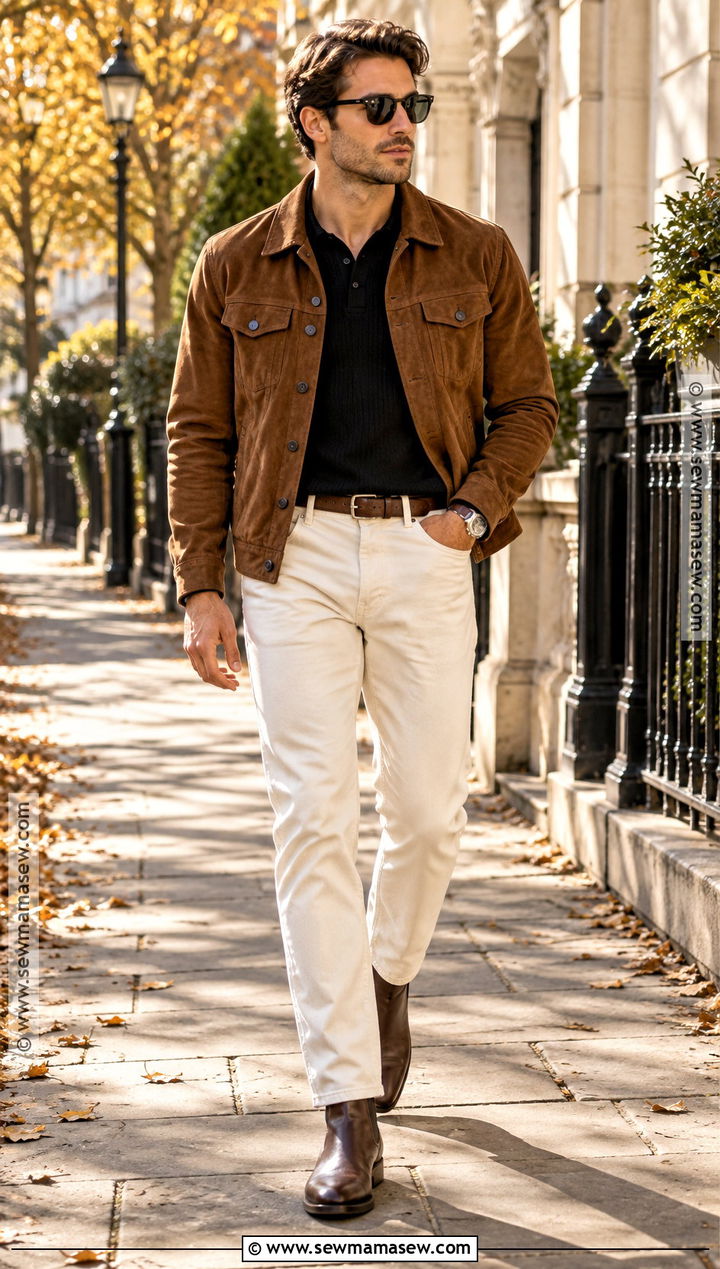 Mens Suede Jacket With Cream Jeans - 25 mens clothing styles casual outfits for men autumn 2026