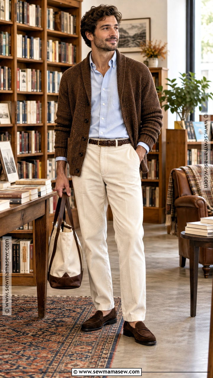 Mens Suede Loafers With Corduroy Trousers - 20 men fall shoes
