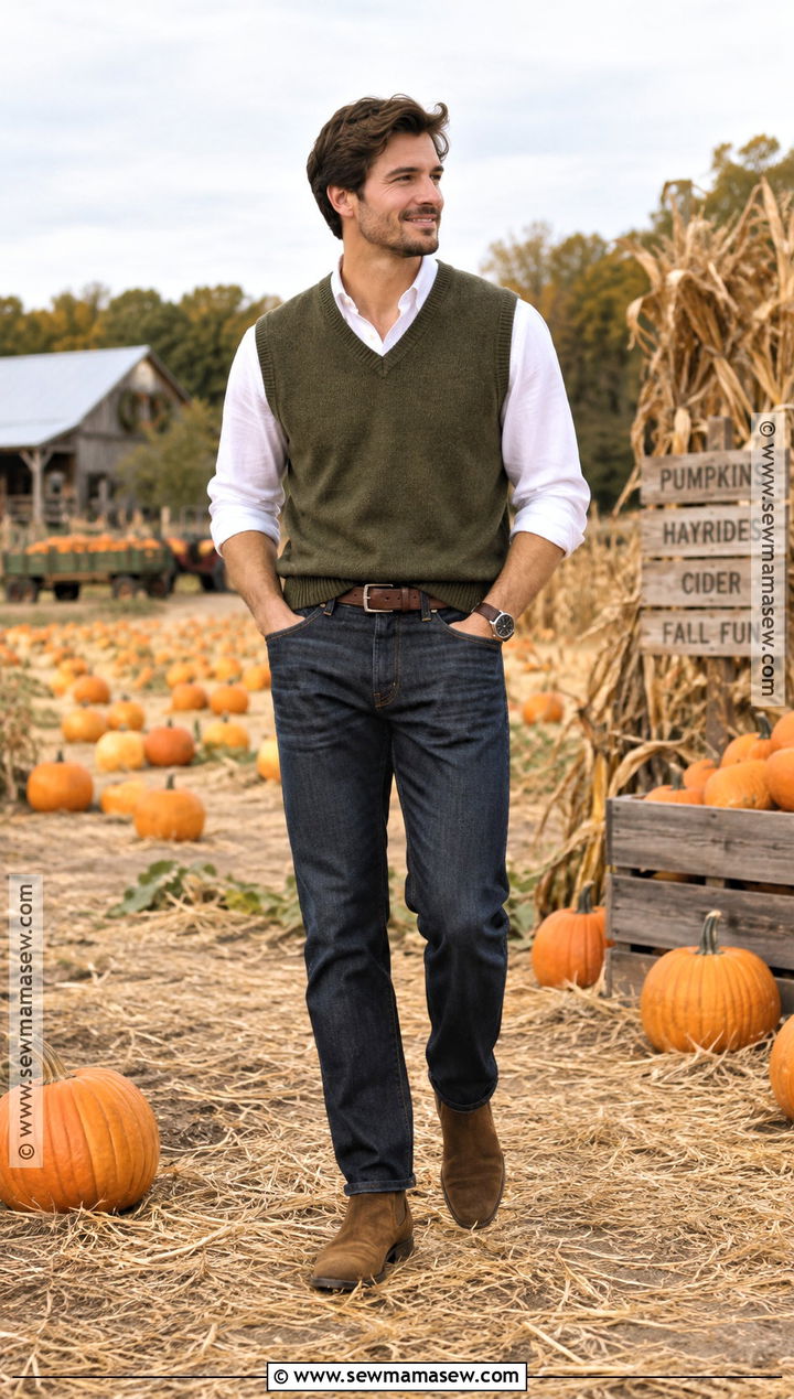 Mens Sweater Vest Pumpkin Patch Outfit - 20 men pumpkin patch outfit ideas
