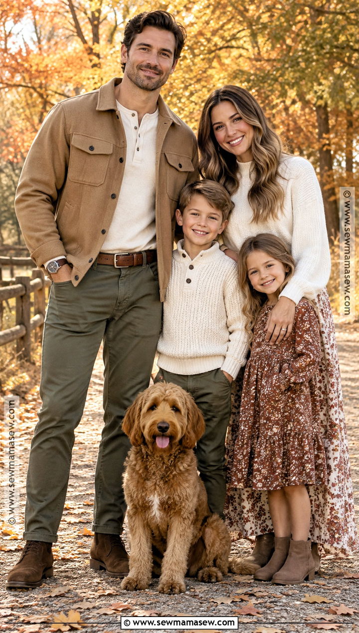 Mens Tan Shacket With Cream Henley - 15 mens fall family photo outfit ideas