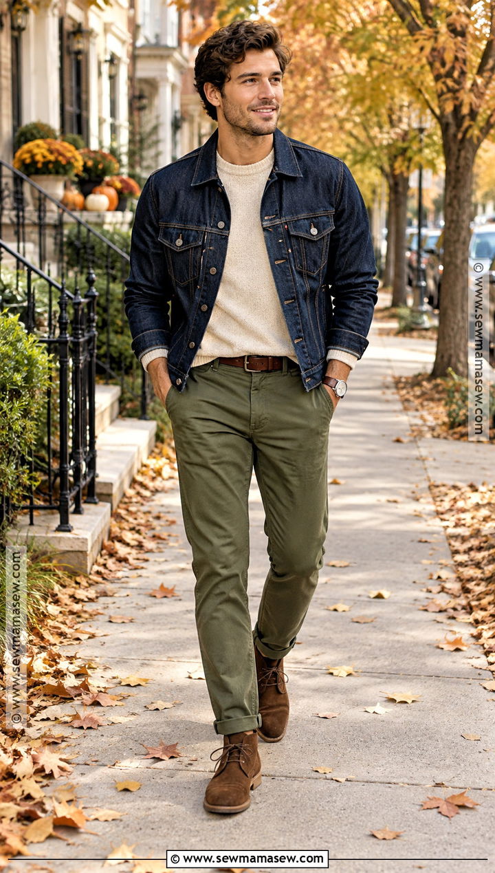 Mens Thanksgiving Denim Jacket Outfit - 20 man thanksgiving outfit ideas