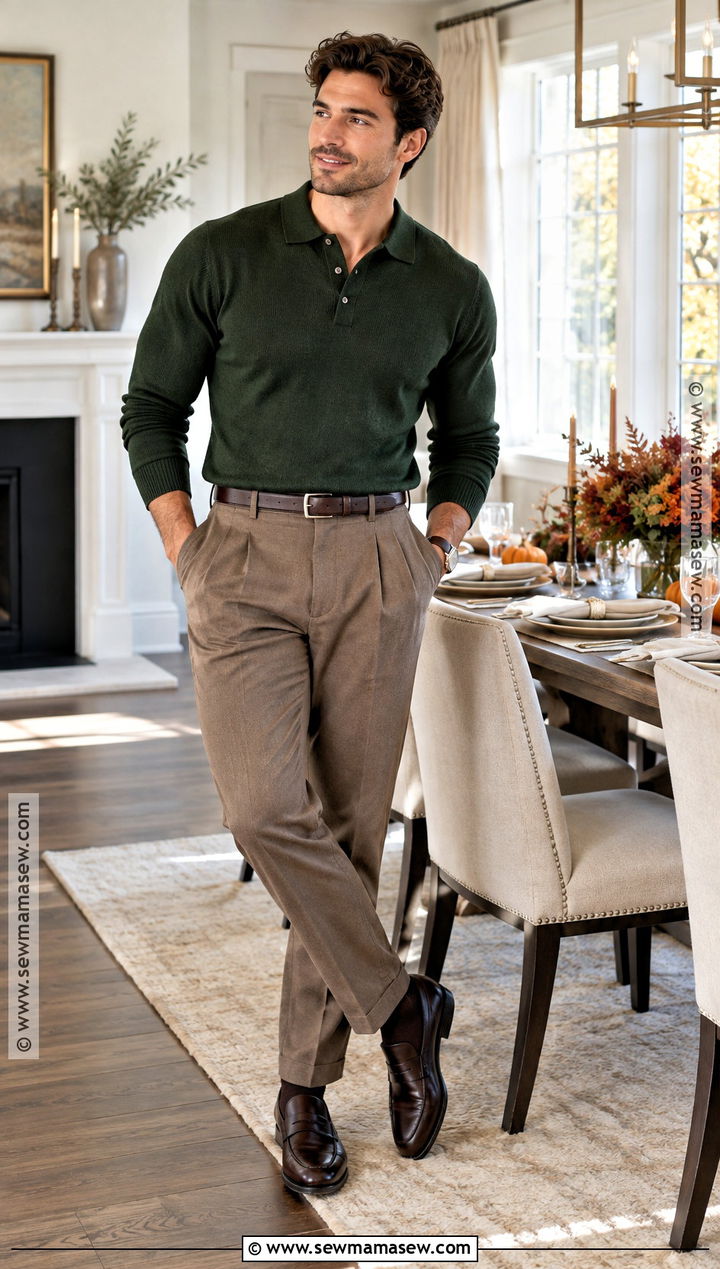 Mens Thanksgiving Knit Polo Outfit - 20 man thanksgiving outfit ideas