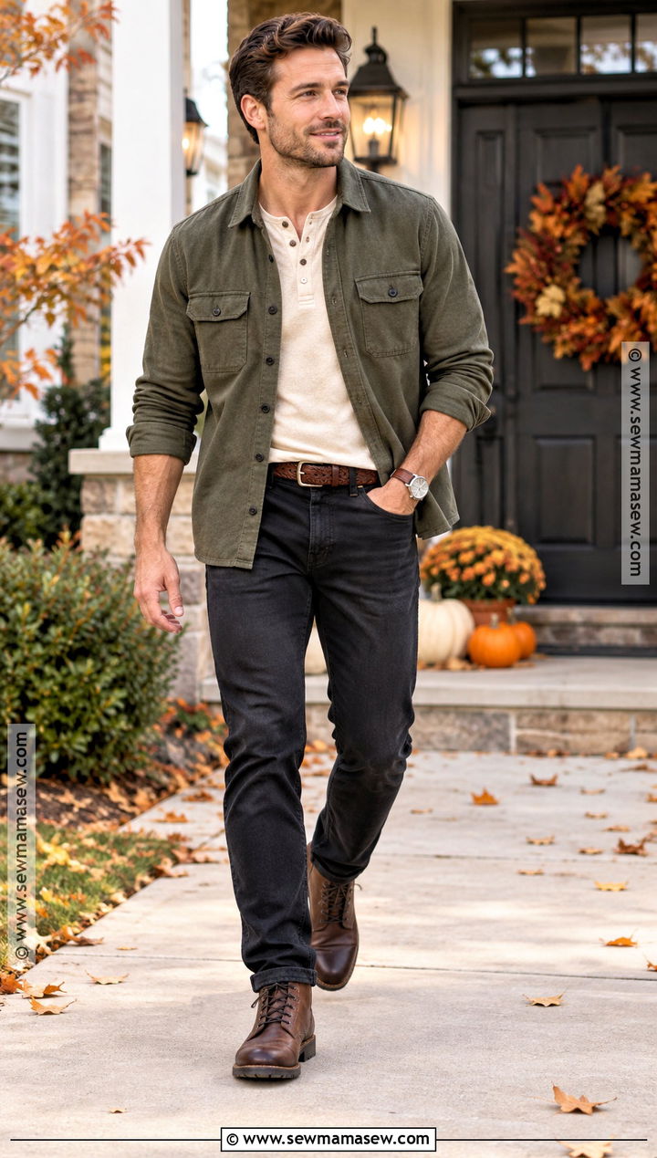 Mens Thanksgiving Overshirt And Jeans Outfit - 20 man thanksgiving outfit ideas