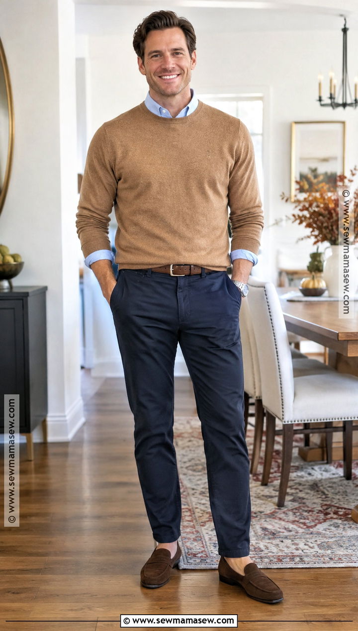 Mens Thanksgiving Sweater And Chinos Outfit - 20 man thanksgiving outfit ideas