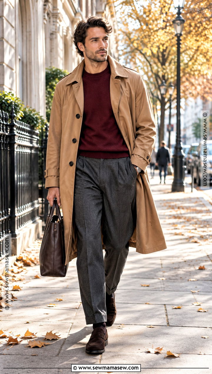 Mens Trench Coat With Knit Sweater And Trousers - 25 mens clothing styles casual outfits for men autumn 2026