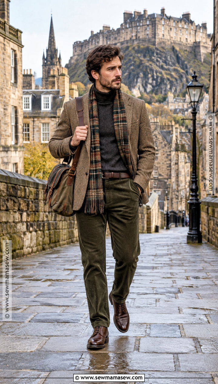 Mens Tweed Blazer Edinburgh Fall Outfit - 15 Mens Europe Fall Outfits