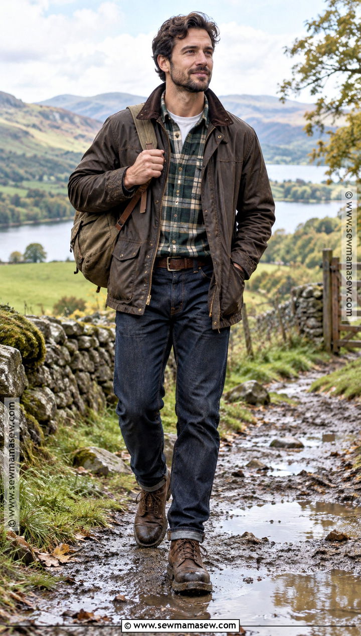 Mens Waxed Jacket and Flannel Fall Outfit - 25 fall outfits men autumn