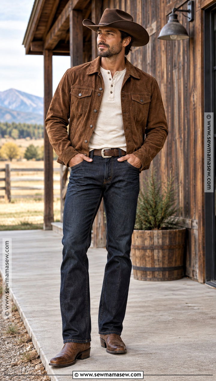 Mens Western Jacket and Bootcut Jeans Outfit - 15 Fall Outfits 2026 Trends for Men