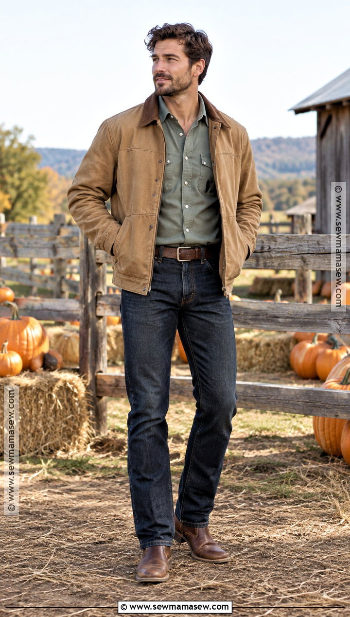 Mens Western Shirt Pumpkin Patch Outfit - 20 men pumpkin patch outfit ideas