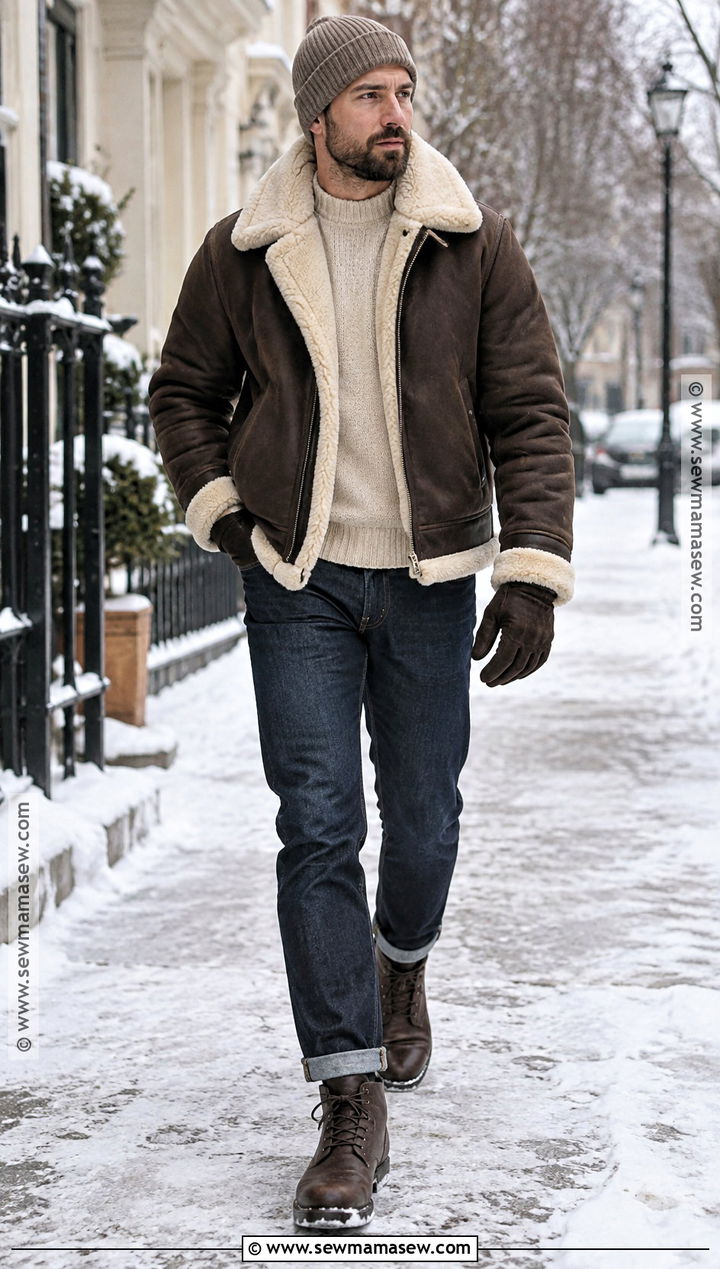 Mens Winter Shearling Jacket Outfit - 15 mens outfits fall winter