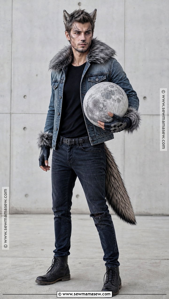 Mens Wolf Costume With Denim Jacket - 40 wolf costume ideas