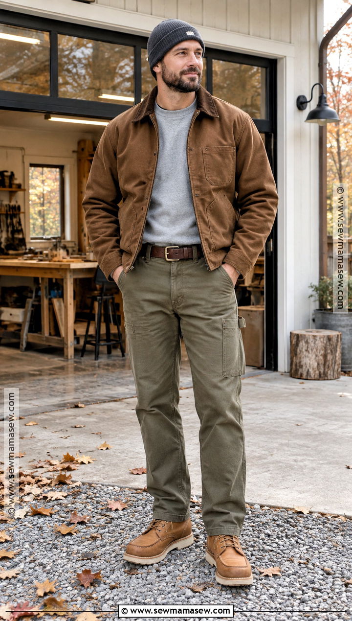Mens Workwear Jacket Fall Outfit - 15 Fall Aesthetic Mens Outfits