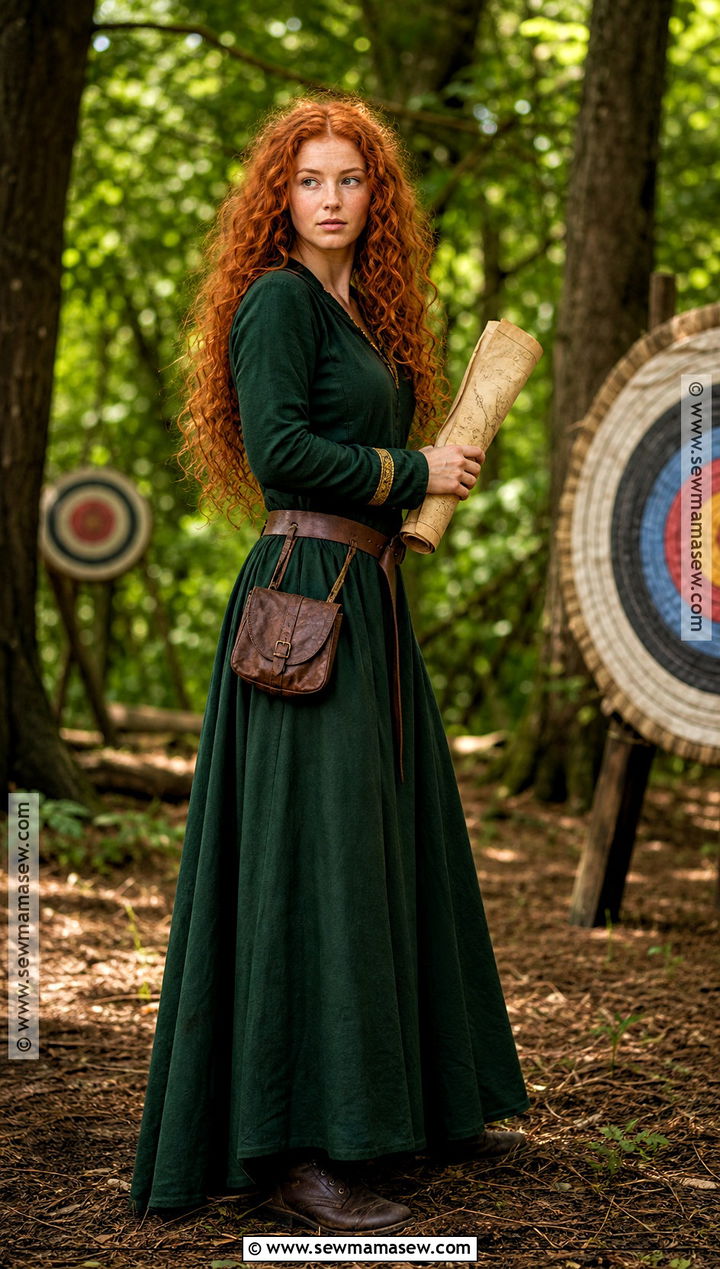 Merida Costume With Dark Green Dress - 35 disney costume ideas