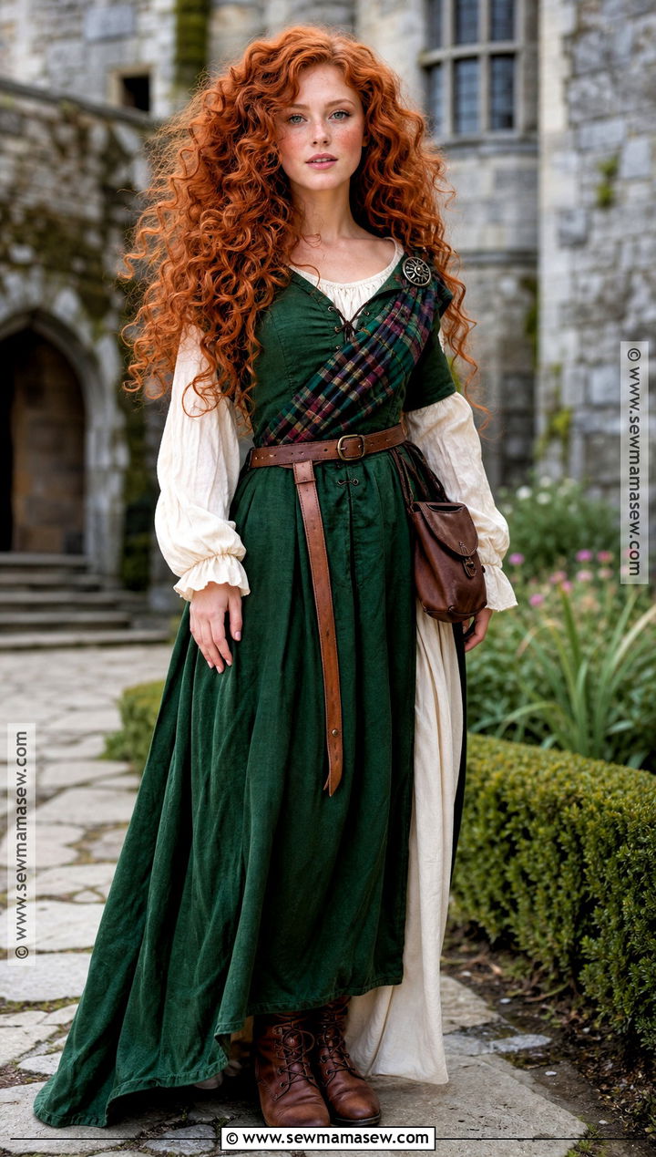 Merida Costume With Green Dress - 30 ginger hair costume ideas