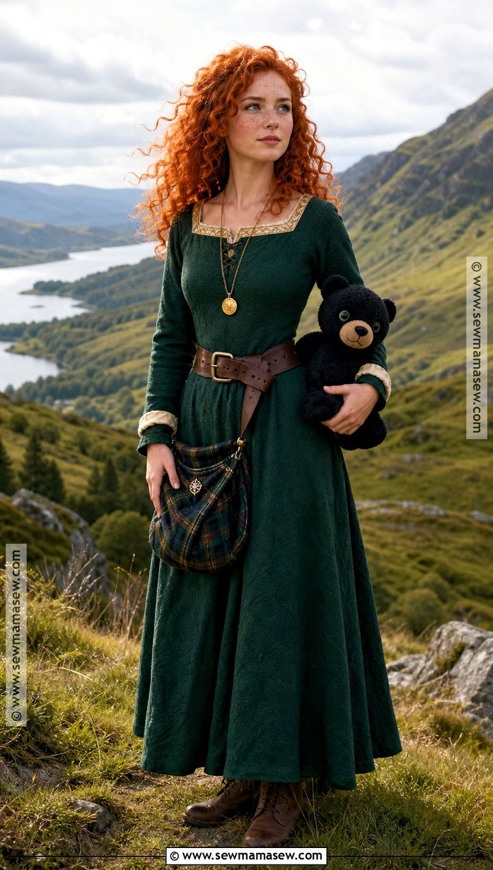 Merida Princess Costume With Green Dress - 30 Princess Costume Ideas for Women