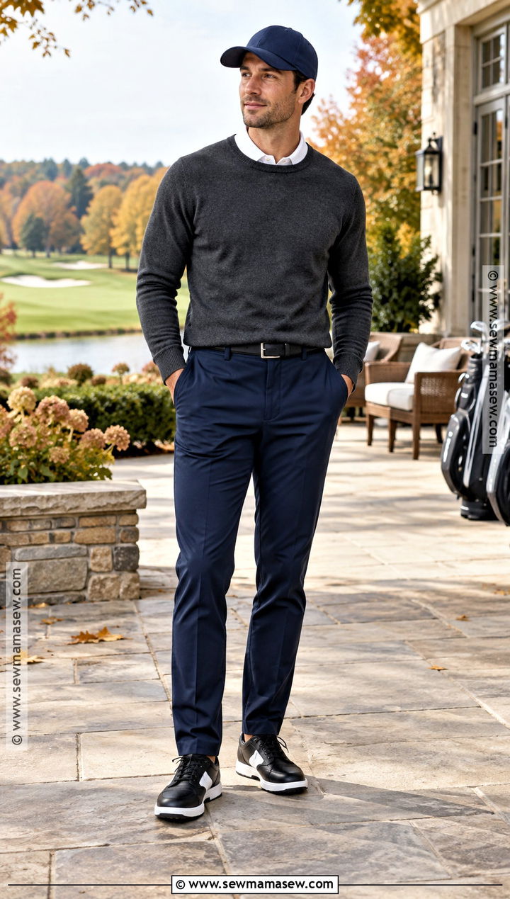 Merino Sweater Fall Golf Outfit - 20 fall golf outfits for men