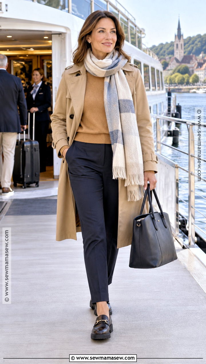 Merino Sweater and Tailored Trousers River Cruise Outfit - 15 european river cruise wardrobe fall ideas