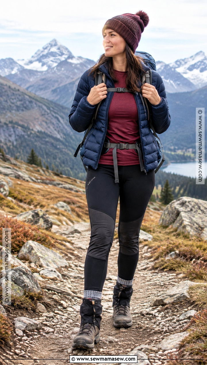 Merino Top And Hiking Tights Fall Mountain Outfit - 20 Hiking Outfit Fall Mountain Ideas