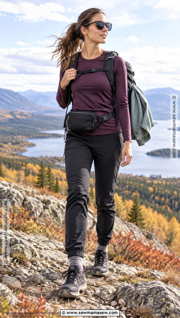 Merino Top And Softshell Pants Outfit - 20 Hiking Outfit Autumn Ideas for Women