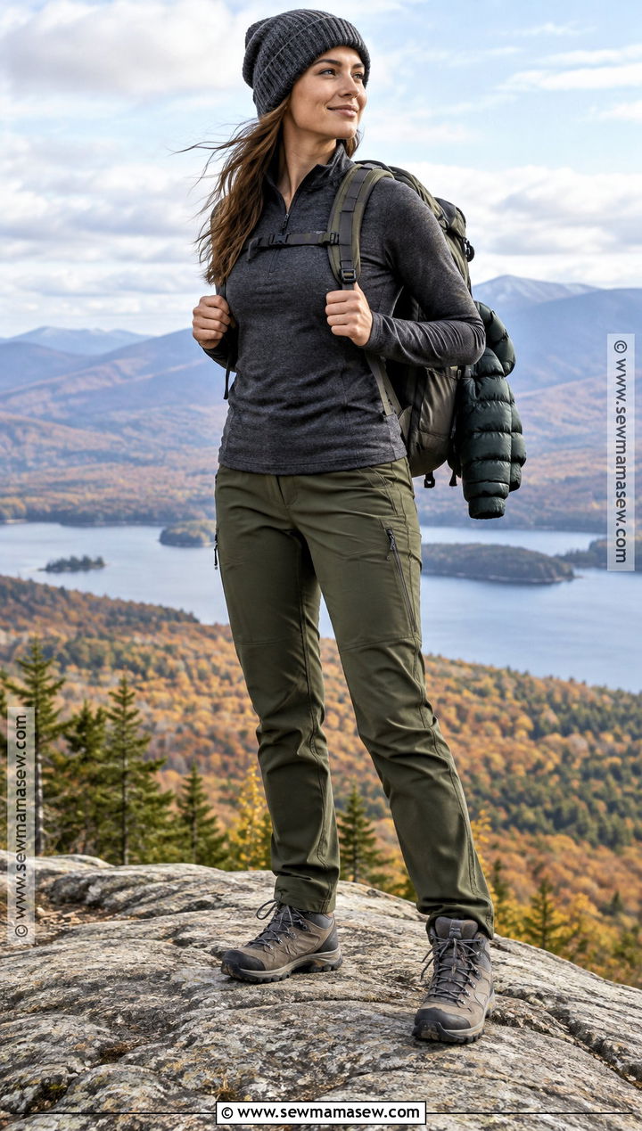 Merino Top And Softshell Pants Outfit - 15 womens fall hiking outfits