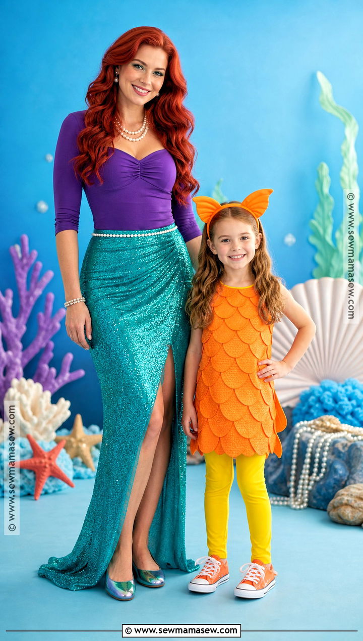 Mermaid And Little Fish Costume - 30 Mommy And Me Costumes Daughters