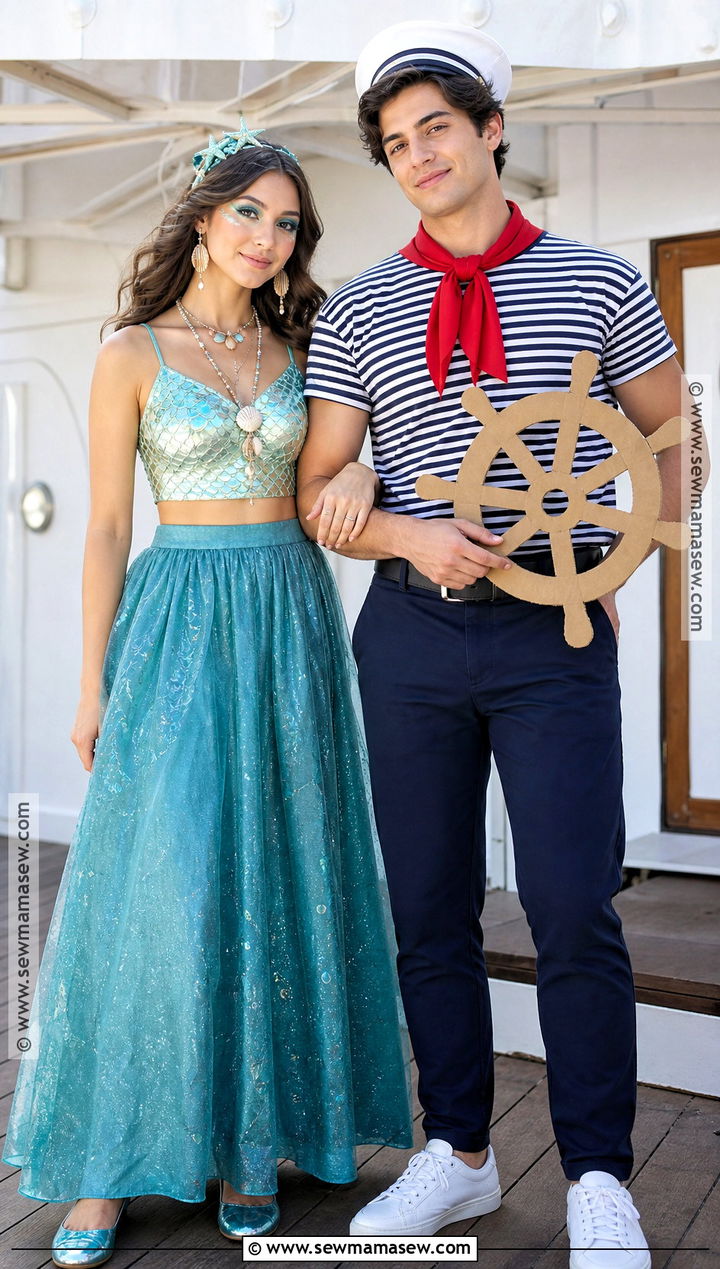 Mermaid And Sailor Costume - 50 couples halloween costume ideas