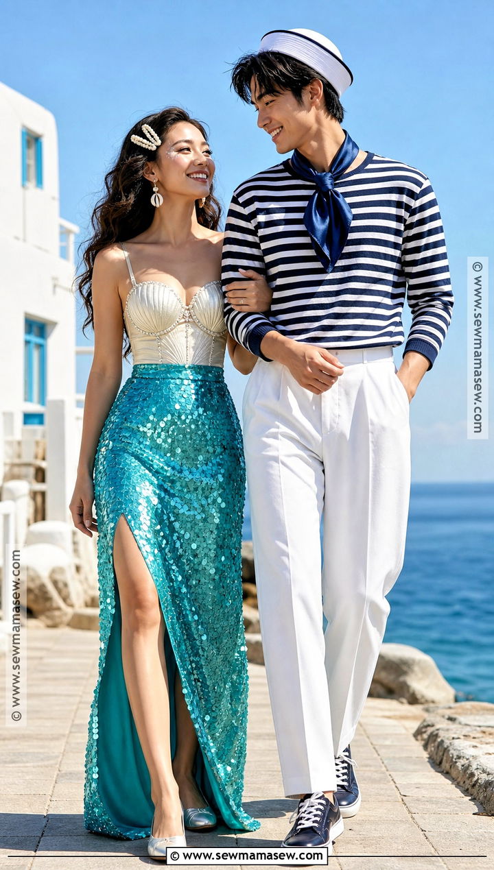 Mermaid And Sailor Couple Costume - 35 cute couple costumes for halloween