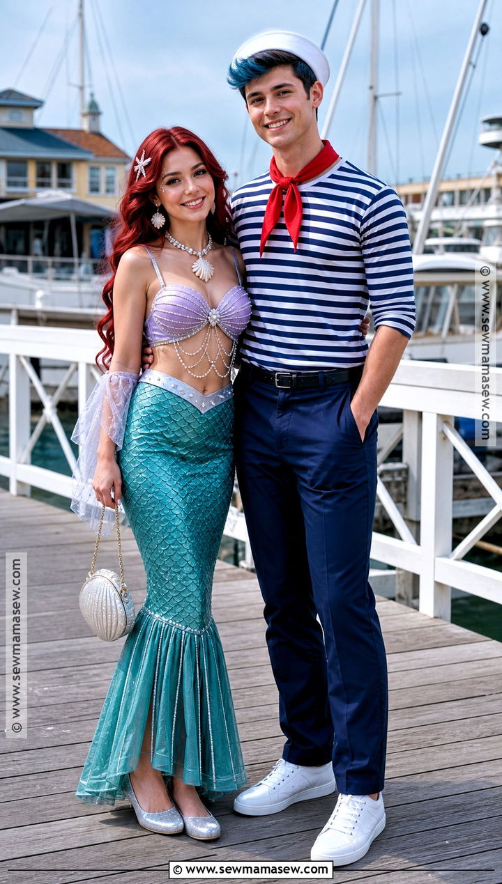 Mermaid And Sailor Couple Costume - 35 Mermaid Costumes
