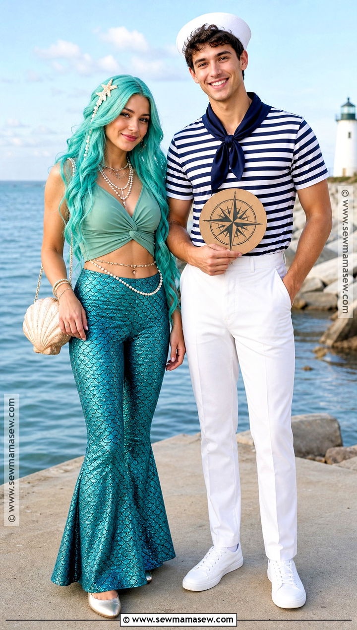 Mermaid And Sailor Duo Costume - 50 halloween costumes duo